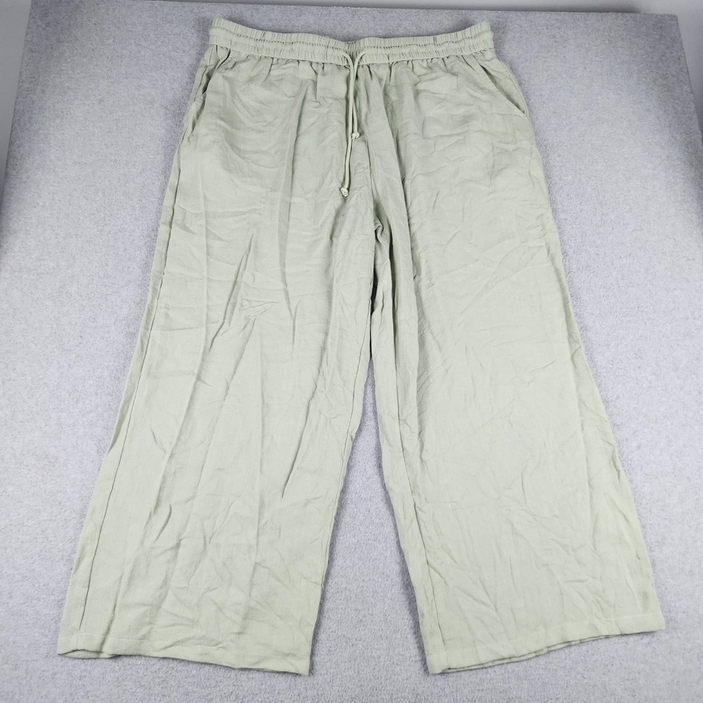 Halara Wide Leg Pants Womens 2X Sage Green High Rise Classic Drawstring Waist